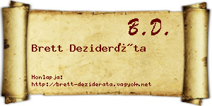 Brett Dezideráta névjegykártya
